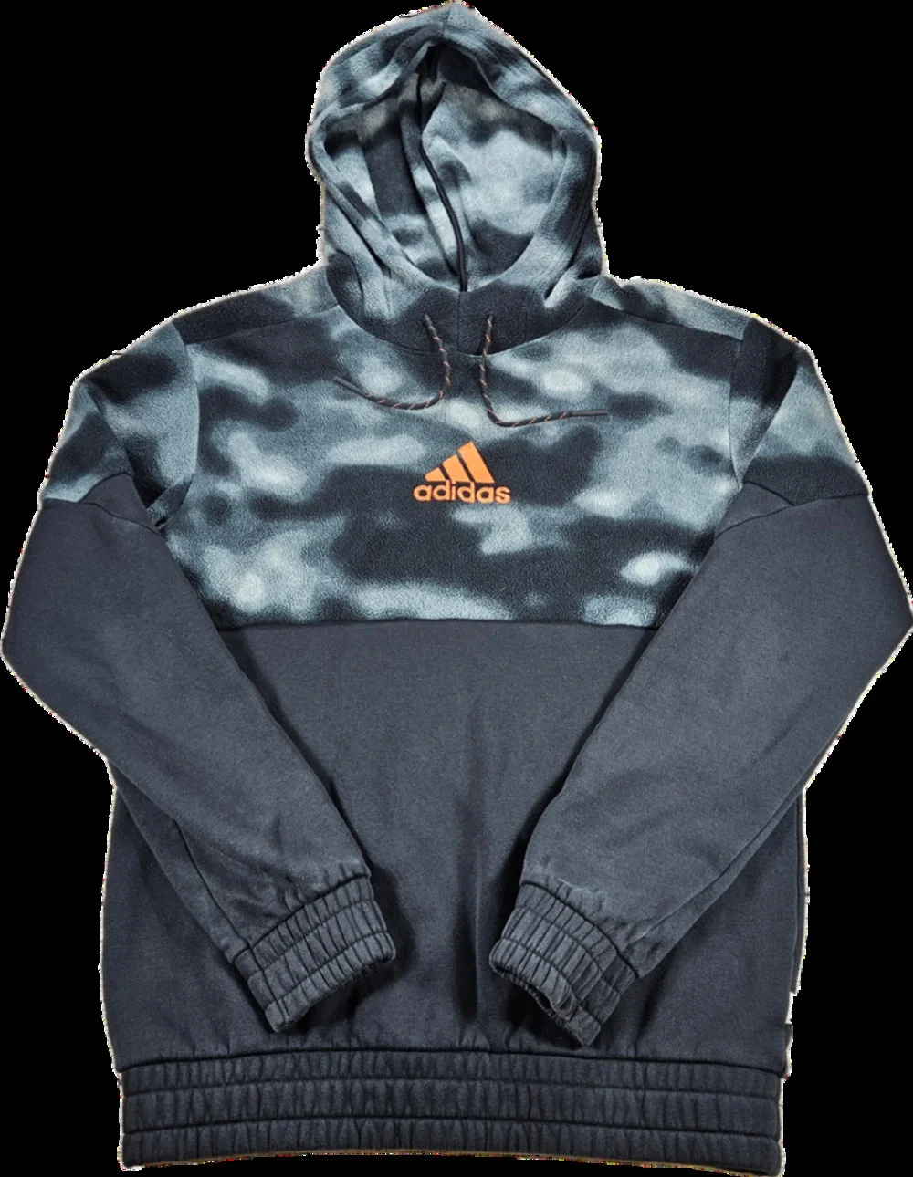 Adidas Hoodie Men's Small Gray Camo Fleece Pullover Activewear